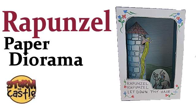 Rapunzel paper diorama