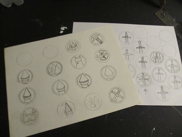 Practice designs on paper
