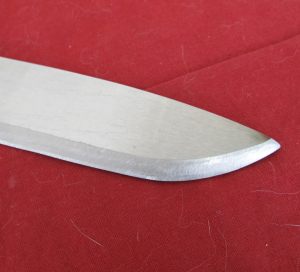 The completed blade bevel