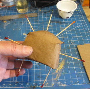 Use toothpicks to hold it in place