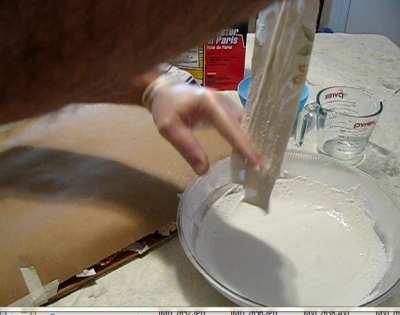 Making strips of plaster