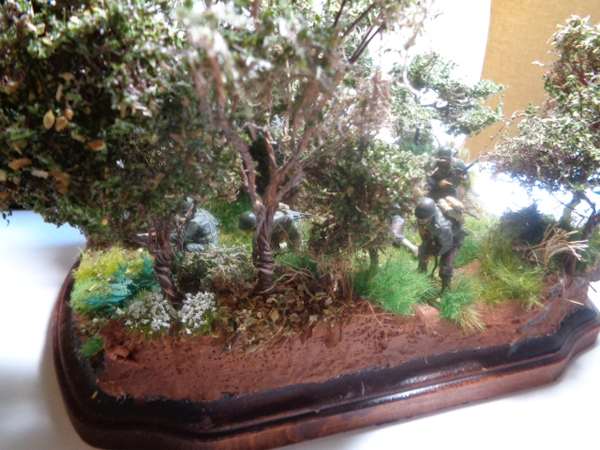 Side view of the diorama