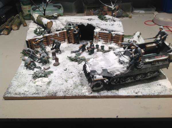 German mortar team in the snow