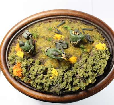 Overhead view of the diorama