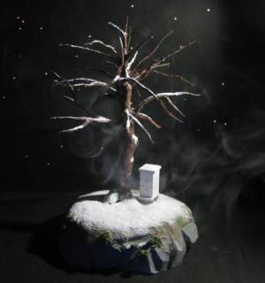 The changing tree diorama in snow