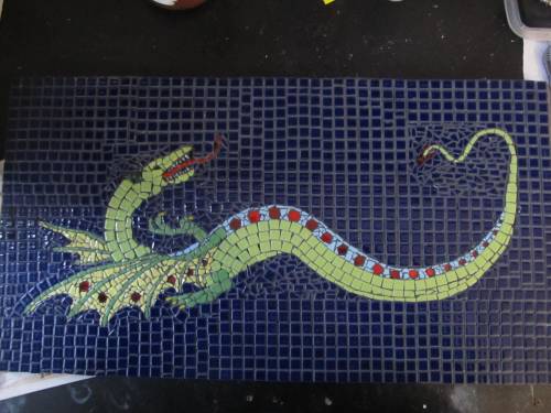 Completed dragon mosaic large image