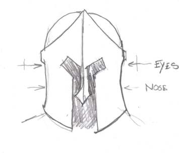 Illustration of he spartan helmet