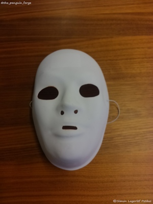 A plastic mask