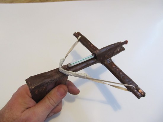 The completed mini crossbow