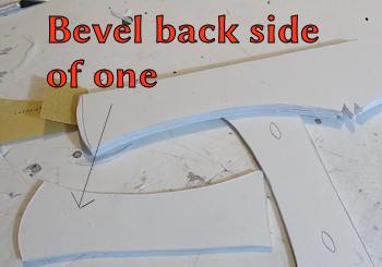 Bevel back side of handle