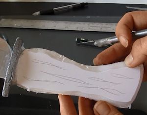 Draw antler lines on the handle