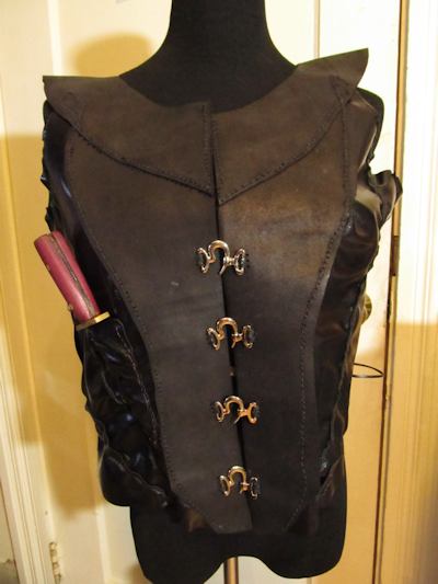 The completed leather vest
