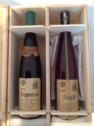Two bottles of Guval Mead