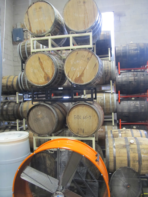 Mead being aged in barrels