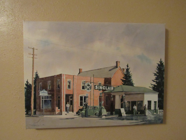 Vintage painting of the motel