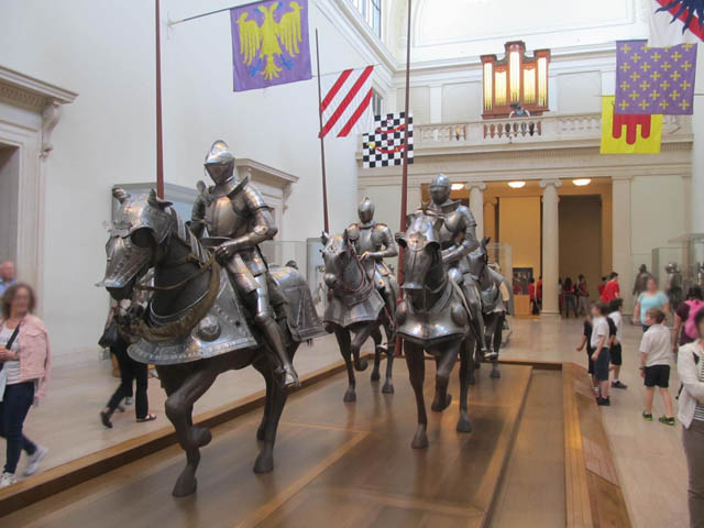 Mounted knights with armor 