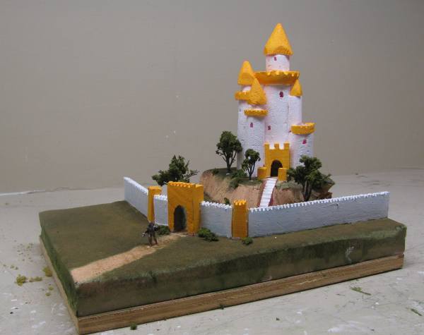 The completed foam terrain diorama