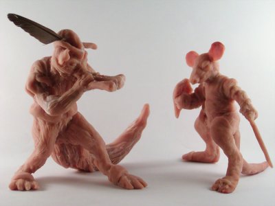 Cat and mouse sculpture