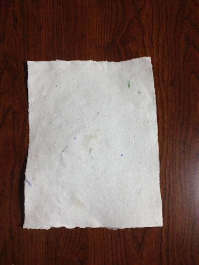 A sheet of home made paper
