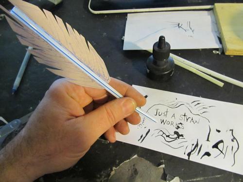 Drawing with the straw quill