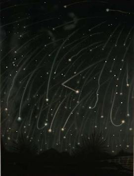 Painting of a meteor shower