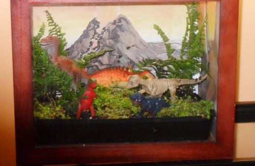 A dinosaur terrarium