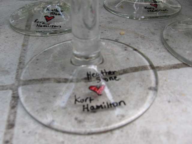The base of the wine glass