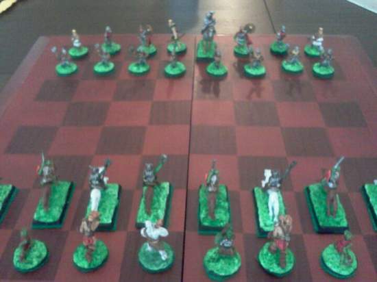 The completed chess set