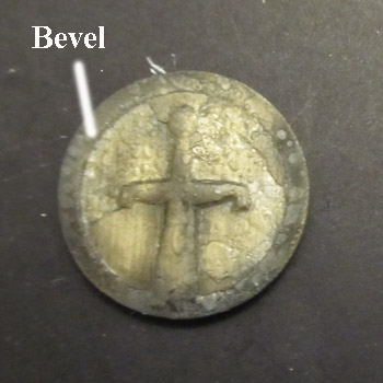 The bevel on the coin