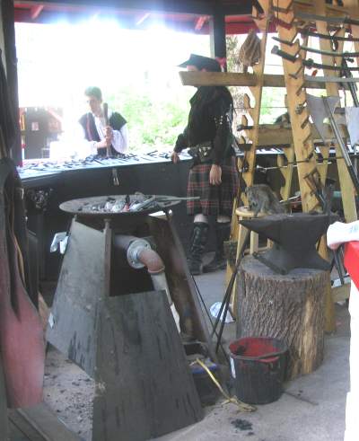A blacksmith forge