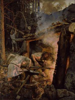 Painting of a blacksmith