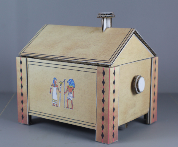 Ancient egyptian box made with cardboard