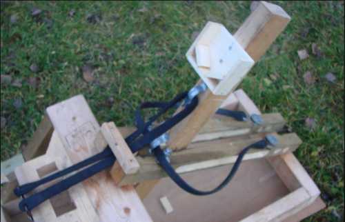 Closeup view of the catapult