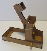 A cardboard catapult