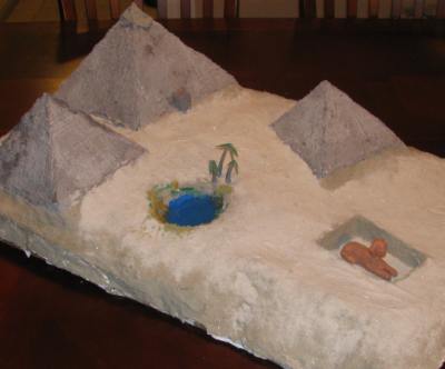 the completed Egyptian diorama