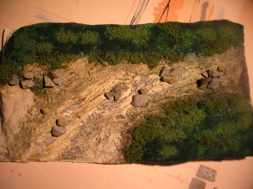 Riverbed diorama