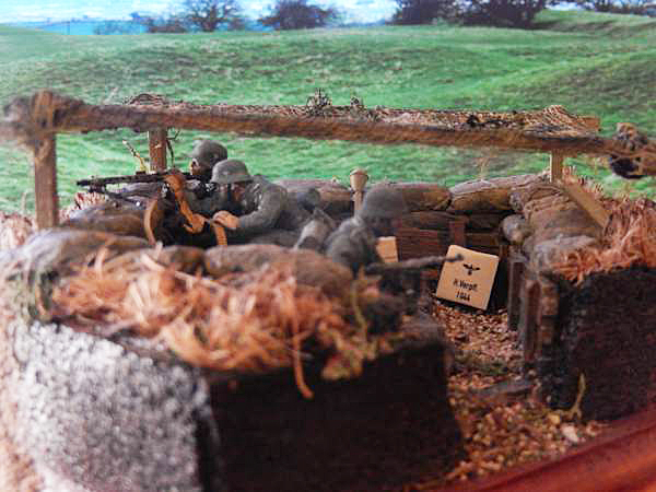 Machine gun emplacement side view of the diorama
