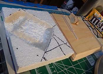 The styrofoam base