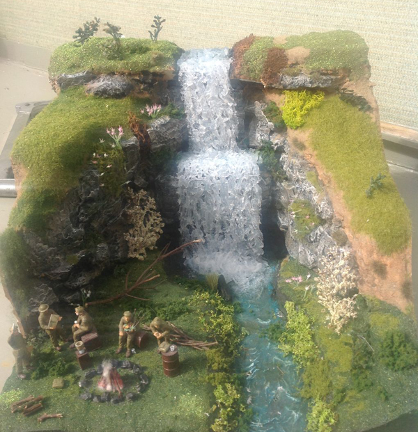 The waterfall encampment diorama