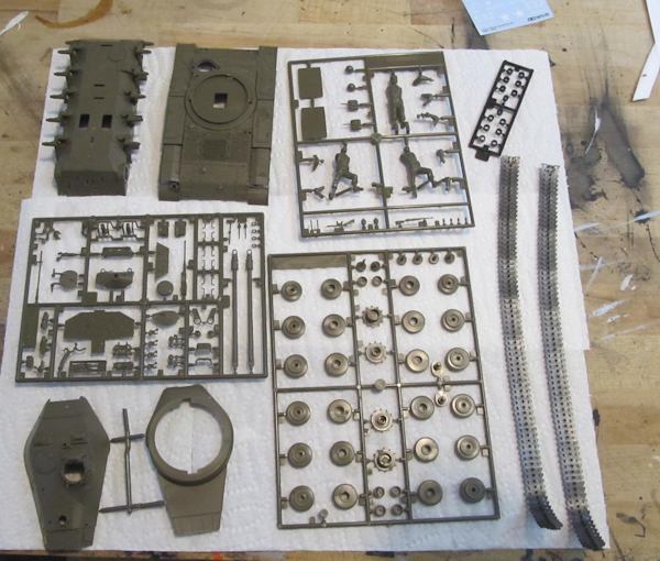 The model parts that come with the kit.