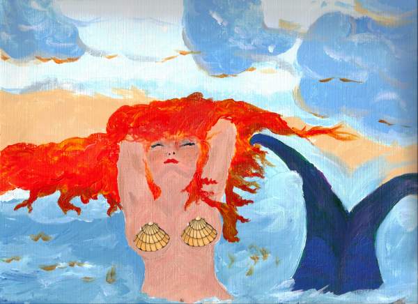 Fantasy Mermaid painting (Fire)