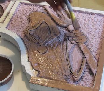 Painting the bas relief