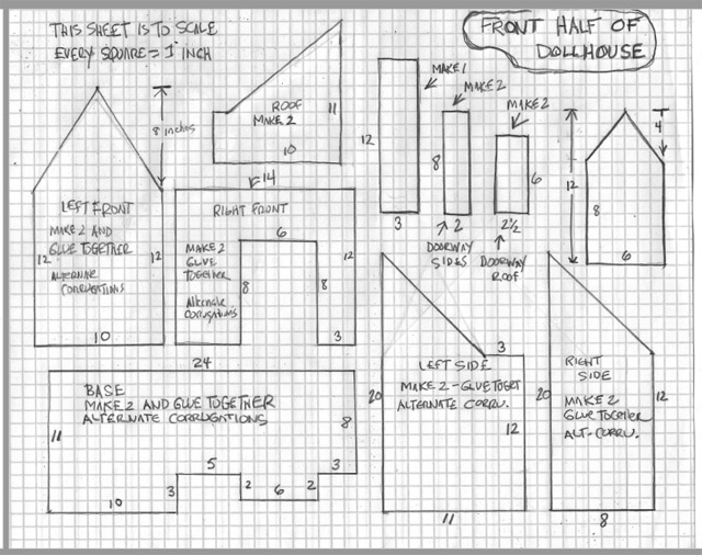 the dollhouse blueprint for the front
