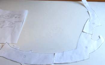 The template pieces for the bow