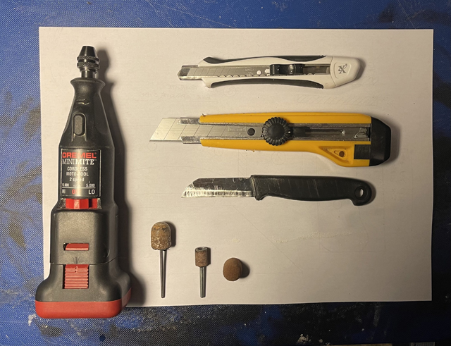 Tools used for cutting and shaping EVA foam