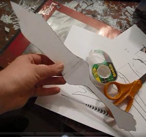 Tape template parts together