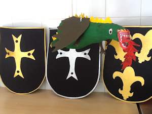 Three medieval shields