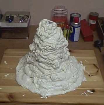 mentos volcano dried and ready for paint