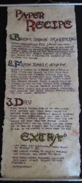 Paper Making Recipe on a scroll