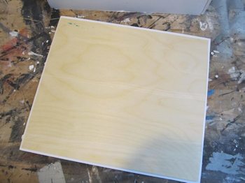 Sanded plywood inside cover